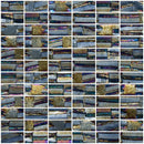 1x2 Inch Oil Slick Black Textured Recycled Glass Subway Tile