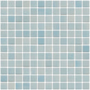 1 Inch Aqua Blue Dapple on White Recycled Glass Tile