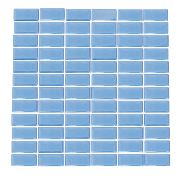 1 x 2-Inch Turquoise Blue Glow In The Dark Recycled Glass Tile