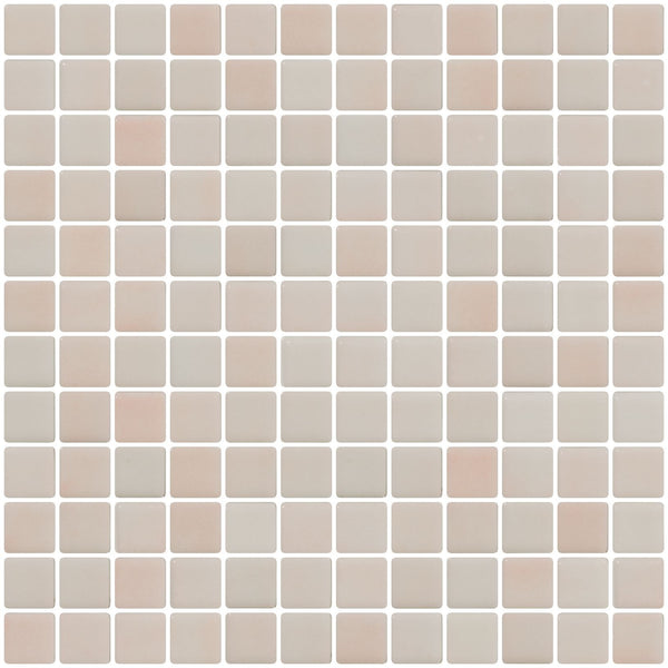 1 Inch Blush Pink Dapple on White Recycled Glass Tile