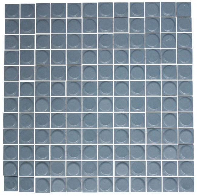 Matte Blue-Grey Disc Recycled Glass Tile