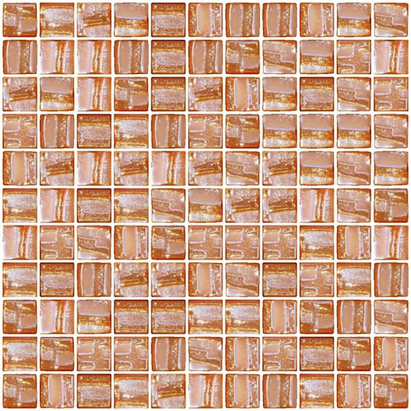1 Inch Citrine Orange Textured Recycled Glass Tile