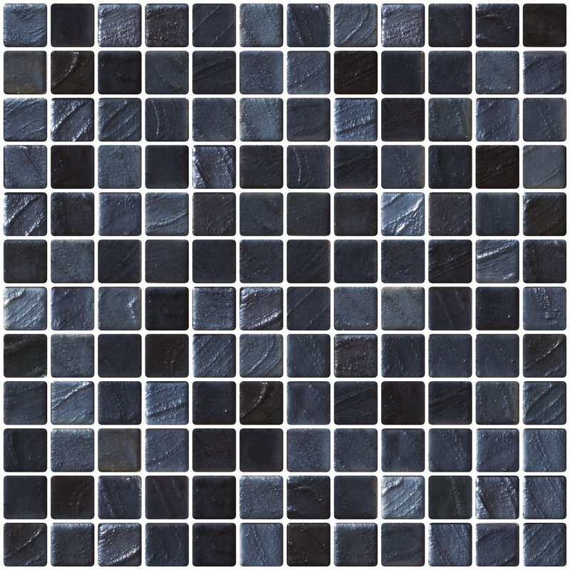 1 Inch Stainless Steel Gray Iridescent Recycled Glass Tile