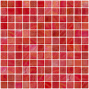 1 Inch Red Iridescent Recycled Glass Tile