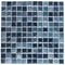 Mixed Blue Iridescent Raised Disc Recycled Glass Tile