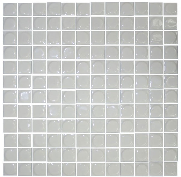 Glossy White Raised Disc Recycled Glass Tile