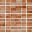 1x2 Inch Cocoa Brown Dapple on White Recycled Subway Glass Tile