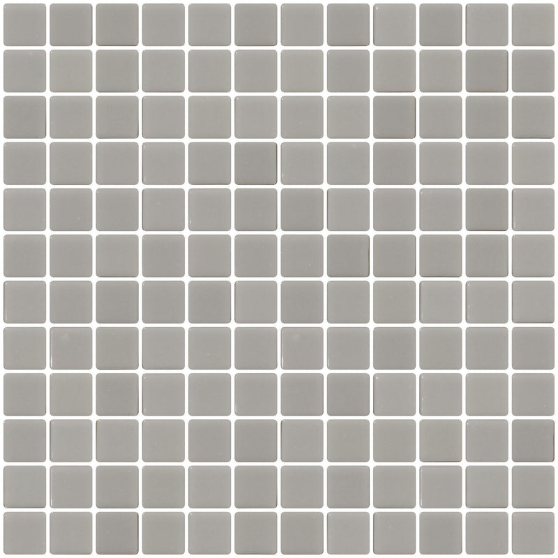 1 Inch Light Gray Recycled Glass Tile