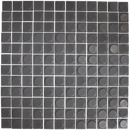 Matte Black Raised Disc Recycled Glass Tile