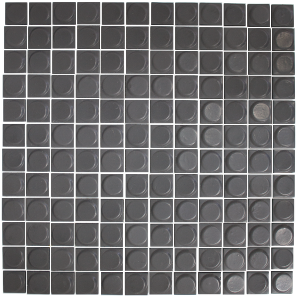 Matte Black Raised Disc Recycled Glass Tile