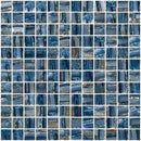 1 Inch Industrial Blue Textured Recycled Glass Tile