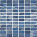 1x2 Inch Blue Gray Iridescent Recycled Subway Glass Tile