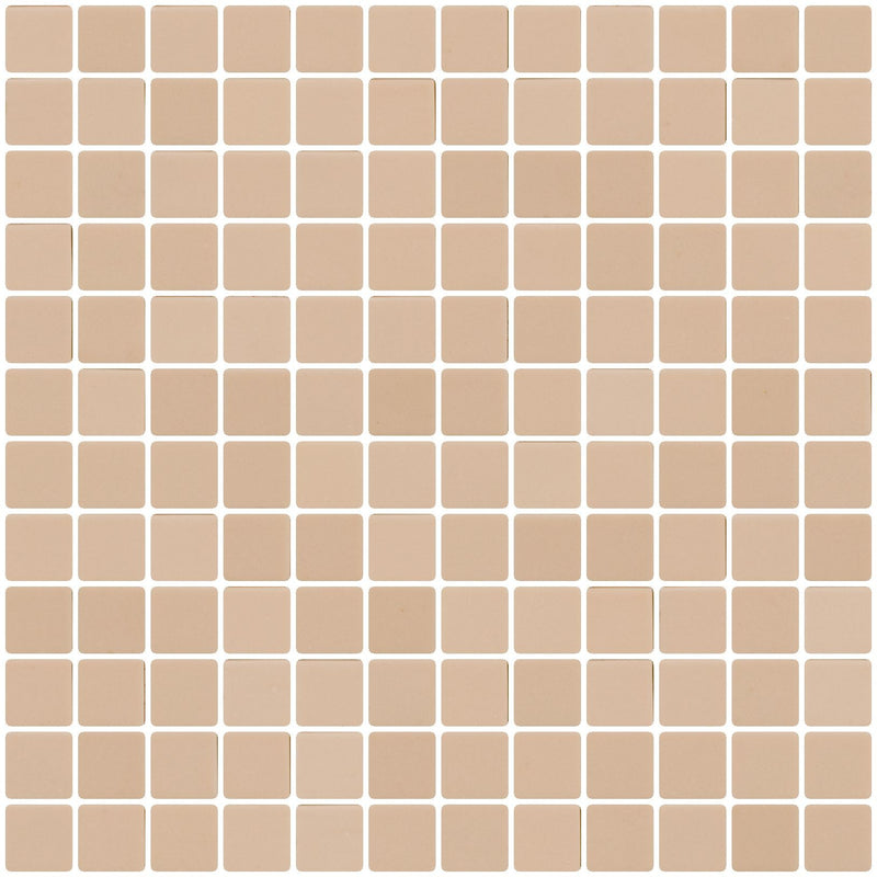1 Inch Light Khaki Brown Recycled Glass Tile