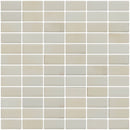 1x2 Inch Ivory Cream Dapple on White Recycled Subway Glass Tile