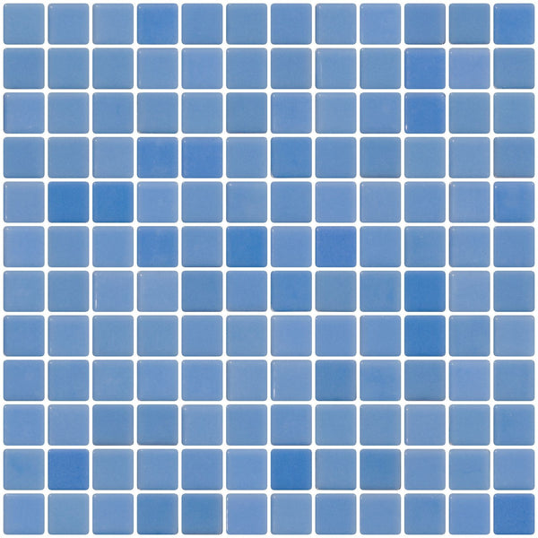 1 Inch Medium Periwinkle Blue Recycled Glass Tile