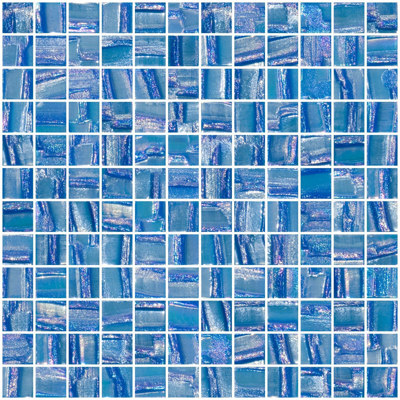 1 Inch Atmospheric Blue Textured Recycled Glass Tile