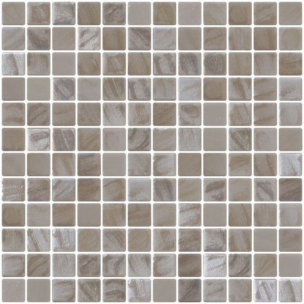 1 Inch Oyster White Iridescent Recycled Glass Tile