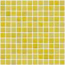 1 Inch Lemon Yellow on White Recycled Glass Tile