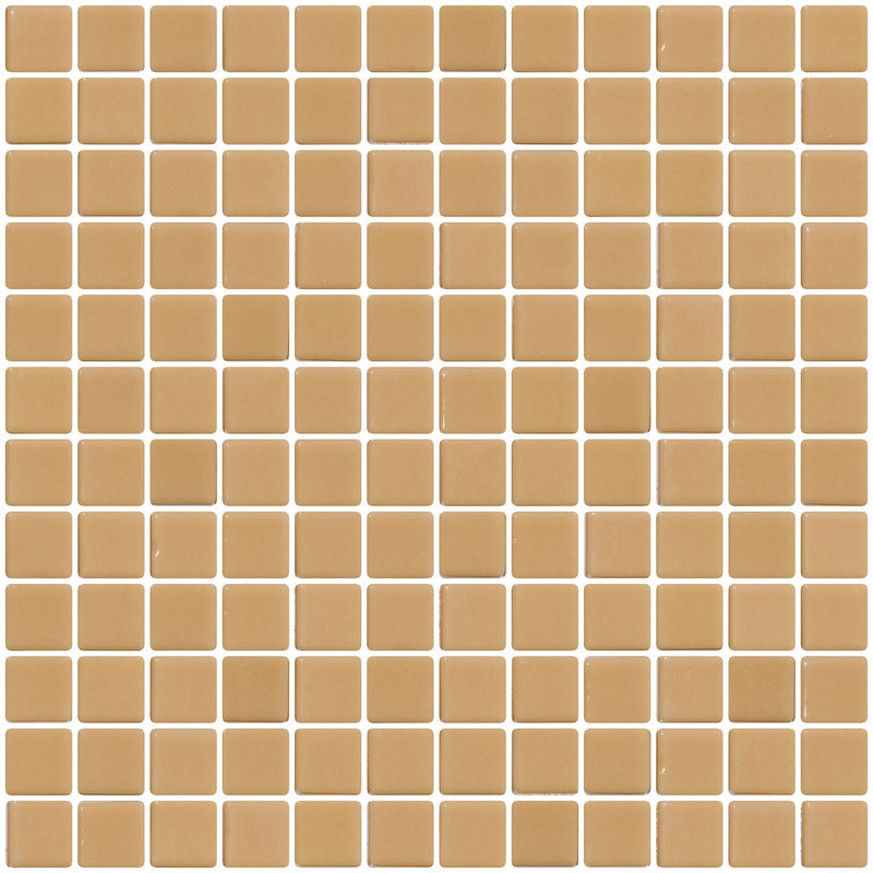 1 Inch Beige Brown Recycled Glass Tile