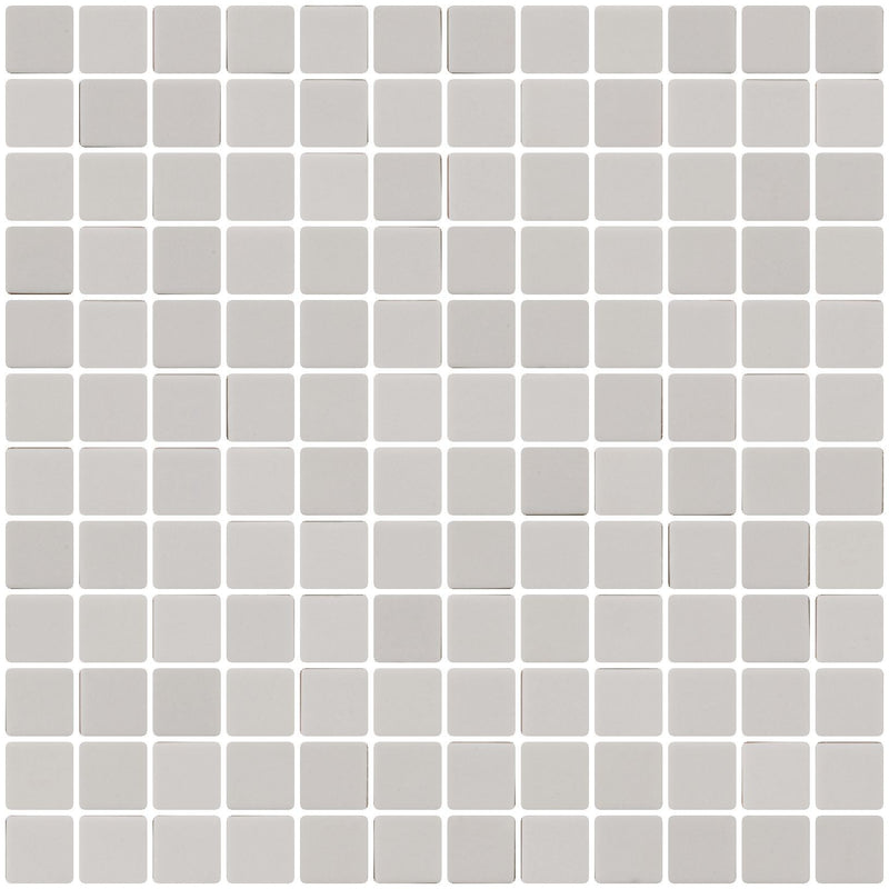 1 Inch Matte Light Gray Recycled Glass Tile