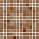 1 Inch Cocoa Brown Dapple on White Recycled Glass Tile